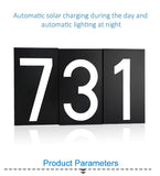 LED House Number Solar Power Digital Hotal Door Wall Solar Light Address Number Sign Lamp Custom Street Number Plaque