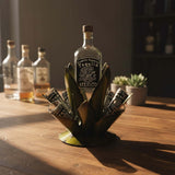 Mexican Tequila Decanter Set | Agave Metal Bar Display