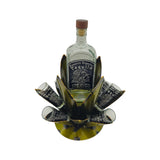Mexican Tequila Decanter Set | Agave Metal Bar Display