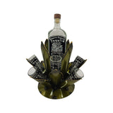 Mexican Tequila Decanter Set | Agave Metal Bar Display