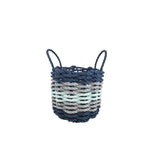Five Stripe Rope Storage Basket Navy Blue, Light Gray, Seafoam - FREE SHIPPING