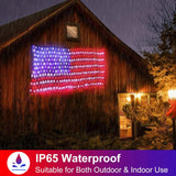 Oversize American Flag Solar Lights 420 Super Bright LEDs 2-in-1 Solar Powered and Plug in Flag Light