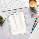 DipaliZ Pastel Hearts Daily Planner Notepad 6 x 9 Size