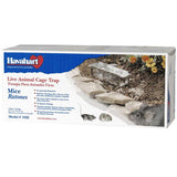 Havahart live animal cage trap packaging with images of mice and a trap on a natural background.