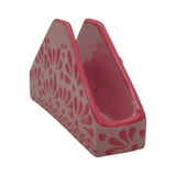 Pink Talavera Napkin Holder | Floral Glazed Design