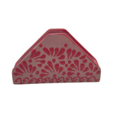 Pink Talavera Napkin Holder | Floral Glazed Design