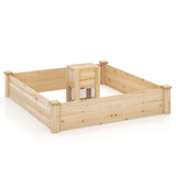 Wooden pet playpen on a white background