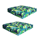 Green Banana Leaf Outdoor Seat Cushion Covers – 2 Pack | Patio Chair Replacement Covers | Fits IKEA Duvholmen