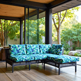 Navy Green Banana Leaf Outdoor Slip Covers, Compatible with IKEA Duvholmen