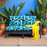 Green Banana Leaf Outdoor Slipcover Set – 4 Pack (2 Pillow Covers + 2 Seat Covers) – Compatible with Select IKEA Cushions