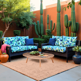 Green Banana Leaf Outdoor Slipcover Set – 4 Pack (2 Pillow Covers + 2 Seat Covers) – Compatible with Select IKEA Cushions