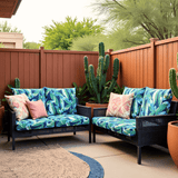 Green Banana Leaf Outdoor Slipcover Set – 4 Pack (2 Duvholmen Pillow Covers + 2 Duvholmen Seat Covers)