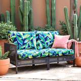Navy Green Banana Leaf Outdoor Slip Covers, Compatible with IKEA Duvholmen