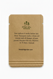 A single brown kraft paper seed packet for Steep Hill Garden, showing the back side with printed instructions and text on a white background.