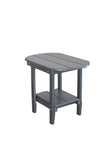 Gray side table with a shelf on a white background