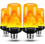 SmartYard LED Flame Light Bulb, 4 Modes Flickering Light Bulbs with Upside Down Effect (4-Pack)