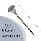 Enerigizer 10 Pack Solar Pathway LED Lights Outdoor 15 Lumen-Stainless Steel(Silver)