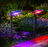 SmartYard Solar Pathway Lights, 4-Pack Color Glow LED Landscape Lighting-20 Lumen