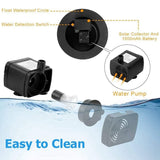 Solar Fountain Pump 2.5W Circle Floating Solar Water Fountains Pump Built-in Battery Backup with 6 Nozzles
