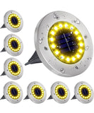LumenX Solar Garden Disk Lights 16LED Solar Ground Lights Underground Lights,4 Pack-20 Lumen