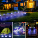 LumenX Solar Garden Disk Lights 16LED Solar Ground Lights Underground Lights,4 Pack-20 Lumen