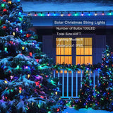 Solar String Strawberry Lights Outdoor 100 LED 40Ft Multi-Color Christmas Fairy Lights with 8 Lighting Modes, Waterproof