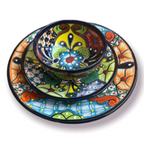 Talavera Dinnerware Set | 43-Piece Floral Tableware for 8