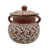 Talavera Frijolero Bean Pot with Lid | Fully Glazed Floral Design