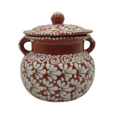 Talavera Frijolero Bean Pot with Lid | Fully Glazed Floral Design