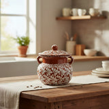 Talavera Frijolero Bean Pot with Lid | Fully Glazed Floral Design