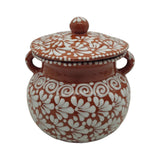 Talavera Frijolero Bean Pot with Lid | Fully Glazed Floral Design