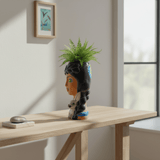 Talavera Lady & Bunny Planter | Colorful Mexican Decor