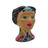 Talavera Lady Head Planter | Floral Folk Art