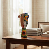 Talavera Lady Planter | Day of the Dead Face Design