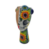 Decorative object with colorful design on a white background