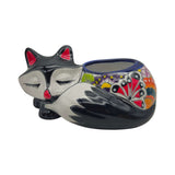 Talavera Sleeping Fox Planter | Hand-Painted Mexican Pottery