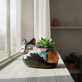 Talavera Sleeping Fox Planter | Hand-Painted Mexican Pottery