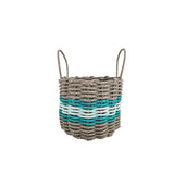 Lobster Rope Basket Tan and Seafoam, Teal Accents - FREE SHIPPING