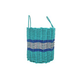 Authentic Maine Lobster Rope Storage Basket Teal and Light Gray with Blue Accents - FREE SHIPPING