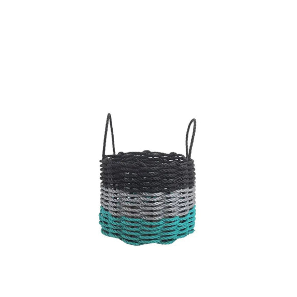 Authentic Maine Lobster Rope Storage Basket Teal, Gray, Black - FREE SHIPPING