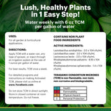 Product label for TCM with green leafy background