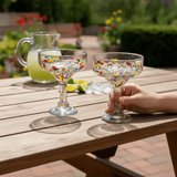 Confetti Hand-Blown Margarita Glass | Mexican Artisan Barware