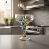 Confetti Hand-Blown Margarita Glass | Mexican Artisan Barware