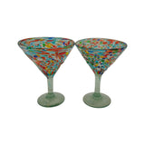Confetti Pebbled Martini Glass | Hand-Blown Mexican Barware