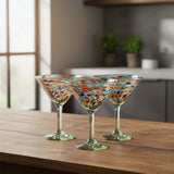 Confetti Pebbled Martini Glass | Hand-Blown Mexican Barware