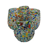 Confetti Stemless Wine Glass | Hand-Blown Mexican Pebbled Cup