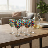 Mexican Confetti Rock Wine Glass | Hand-Blown Confetti Design