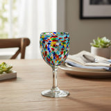 Mexican Confetti Rock Wine Glass | Hand-Blown Confetti Design