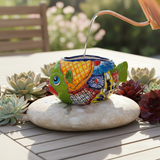 Small Talavera Fish Planter | Colorful Hand-Painted Mexican Statue Pottery