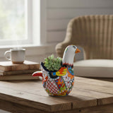 Vibrant Talavera Dove Planter | Colorful Mexican Ceramic Bird Statue